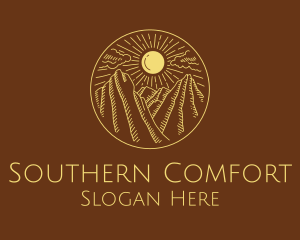 Mountain Range Sun logo design