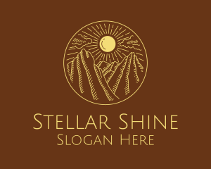 Mountain Range Sun logo design