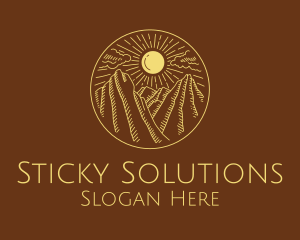 Mountain Range Sun logo design