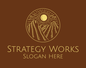 Mountain Range Sun logo design