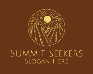 Mountaineering - Mountain Range Sun logo design