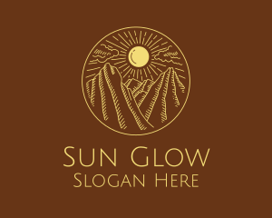 Mountain Range Sun logo design