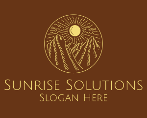 Sun - Mountain Range Sun logo design