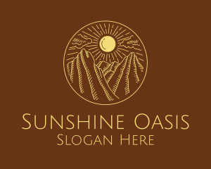 Mountain Range Sun logo design