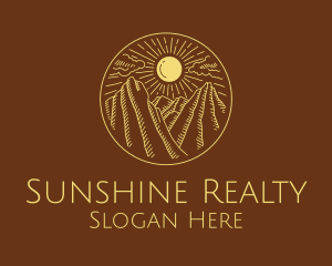 Mountain Range Sun logo design