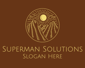 Mountain Range Sun logo design