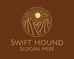 Mountain Range Sun logo design