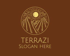 Mountain Range Sun logo design