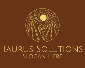 Mountain Range Sun logo design