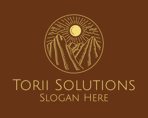 Mountain Range Sun logo design