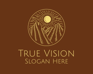 Mountain Range Sun logo design