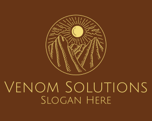 Mountain Range Sun logo design