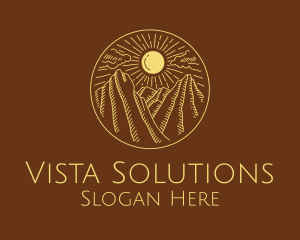 Vista - Mountain Range Sun logo design