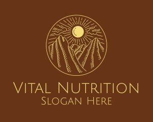 Mountain Range Sun logo design