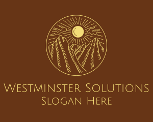 Mountain Range Sun logo design