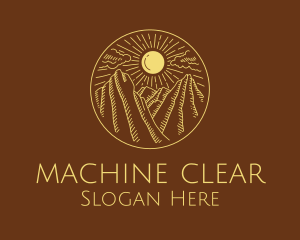 Mountain Range Sun logo design