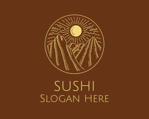 Mountain Range Sun logo design