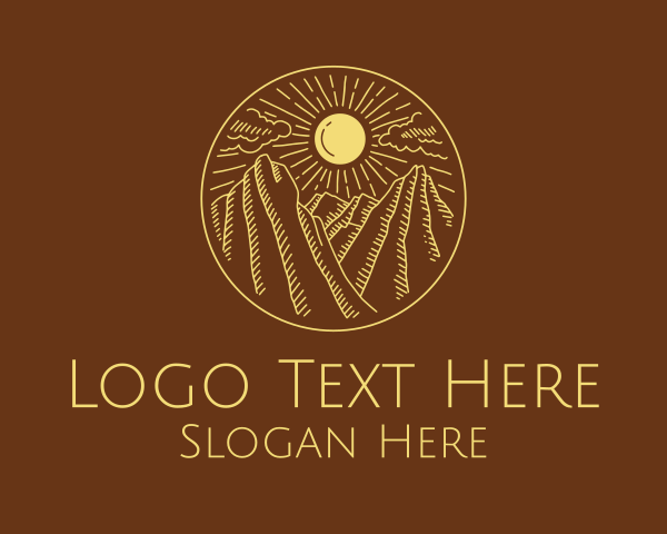 Vista - Mountain Range Sun logo design