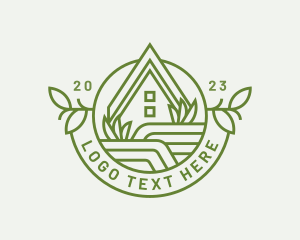 Cabin - House Lawn Landscaping logo design