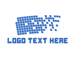 Networking - Digital Pixel Flag logo design