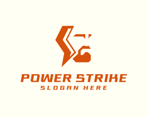 Thunderbolt Electric Man logo design