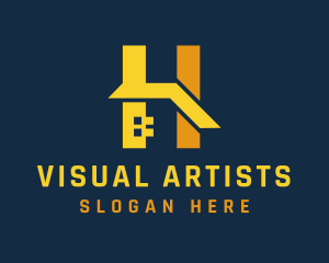 Yellow - Real Estate Letter H logo design