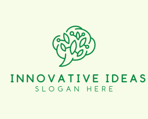 Brain Leaf Chat logo design