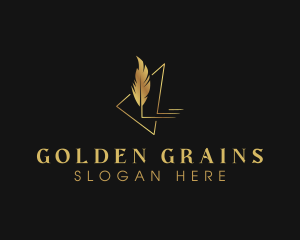 Golden Feather Quill logo design