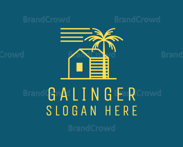 Tropical Beach House Cabin Logo