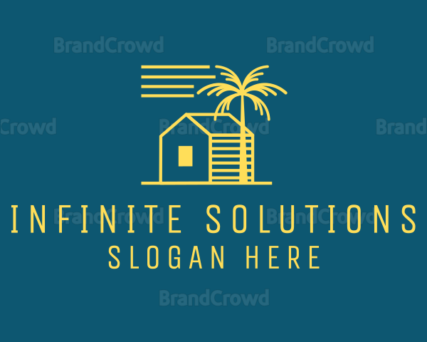 Tropical Beach House Cabin Logo