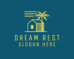 Tropical Beach House Cabin logo design