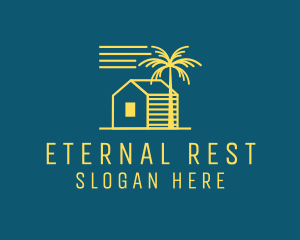 Tropical Beach House Cabin logo design