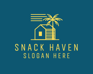 Tropical Beach House Cabin logo design