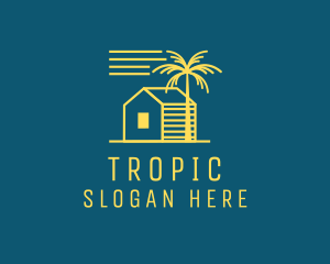 Tropical Beach House Cabin logo design