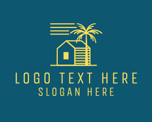 Tropical Beach House Cabin Logo