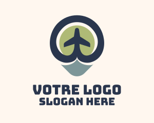 Aeronautics Plane Location Logo