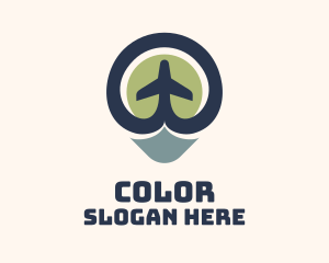 Airliner - Aeronautics Plane Location logo design