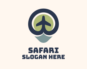 Aerial - Aeronautics Plane Location logo design