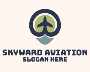 Aeronautics Plane Location logo design