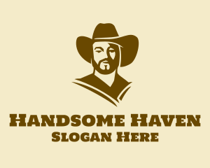 Handsome Cowboy Silhouette logo design