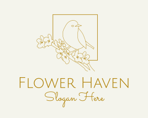 Spring Bird Cherry Blossom logo design