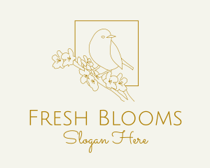 Spring - Spring Bird Cherry Blossom logo design