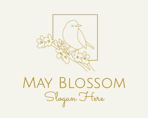 Spring Bird Cherry Blossom logo design