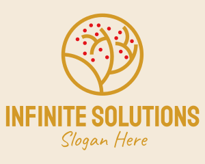 Sustainability - Gold Tree Badge logo design