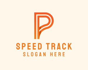 Track - Logistics Highway Letter P logo design