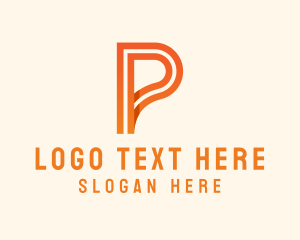 Orange - Logistics Highway Letter P logo design