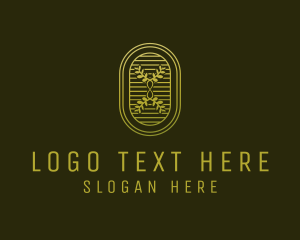 Vegan - Golden Infinity Plant logo design