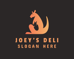 Orange Kangaroo Joey  logo design