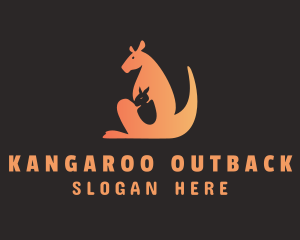 Orange Kangaroo Joey  logo design