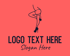 Woman Lingerie Dancer logo design